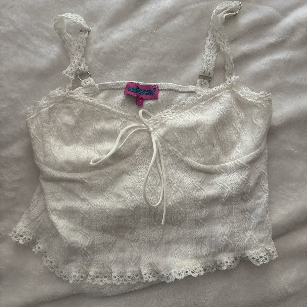 Edikted White Lace Top